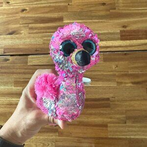 TY Flippables Sequin Plush - PINKY the Flamingo (Regular Size - 6 inch)